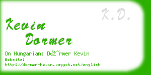 kevin dormer business card